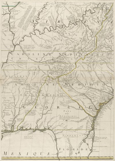 A Map of the British and French Dominions in America by John Mitchell